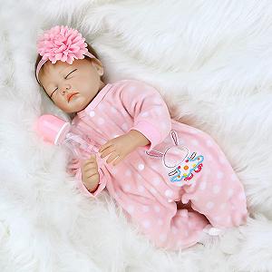 Кукла ZIYIUI Reborn Baby 22 дюйма 55 см Силиконовая Девочка Реалистичная Спящая Закрытые Глаза synthetic.ua - Фото 1