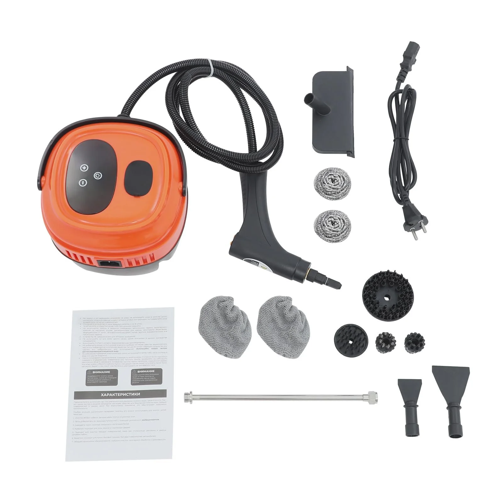 Пароочисник професійний 1500 Вт 105 °C 3 бар 1.7 л 6 рівнів регулювання портативний, фото №8