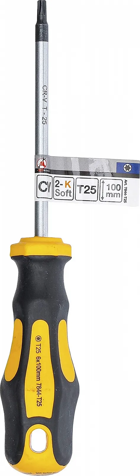 Викрутка Torx Kraftmann 7844-T25 T25 Сріблястий/Жовтий/Чорний, фото №3