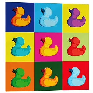 Картина на акриловому склі Posterlounge Pop Art Duck Coico 60 x 60 см Кольорова - Фото 1
