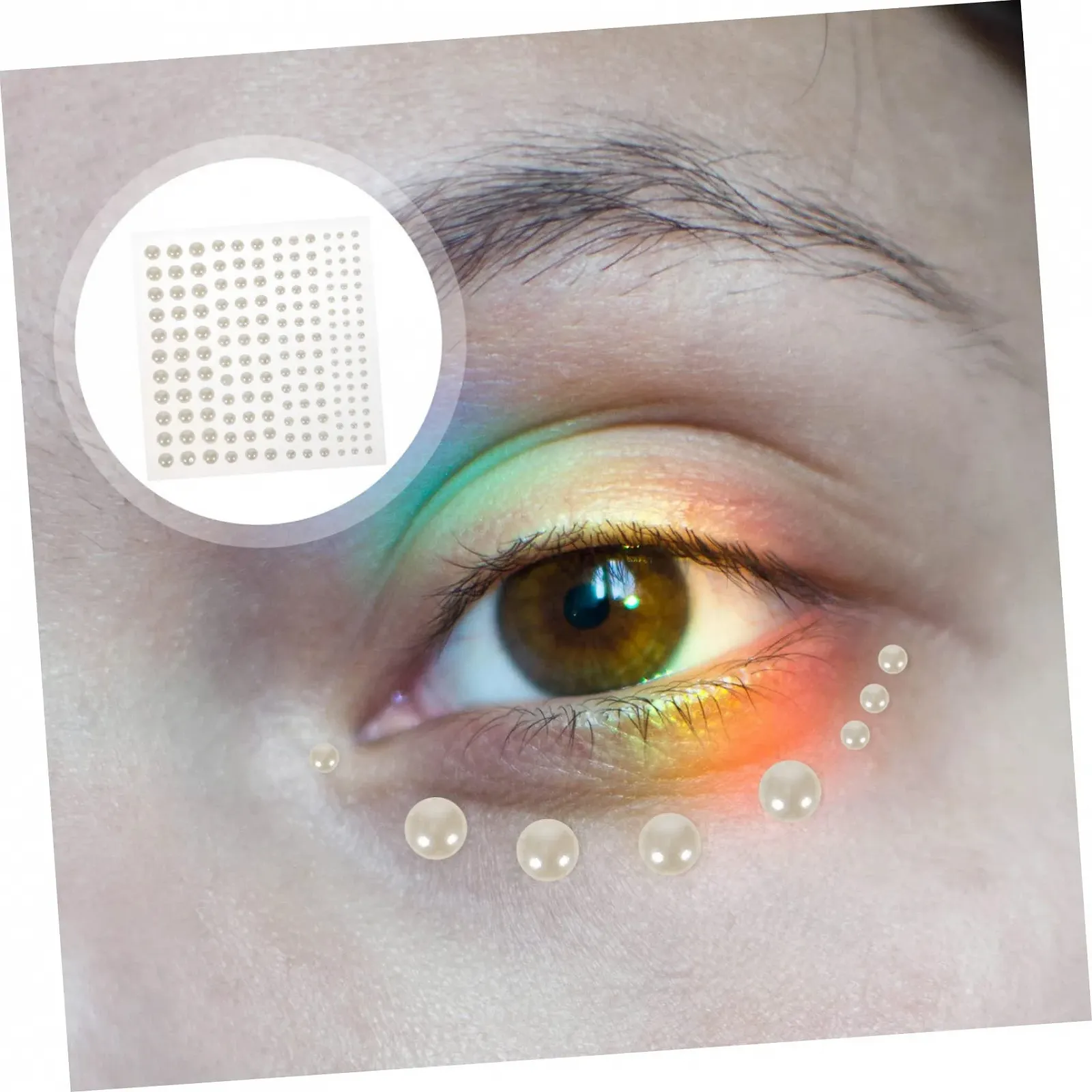 Перлини Самоклеючі NUOBESTY 10 аркушів Бежевий, фото №8