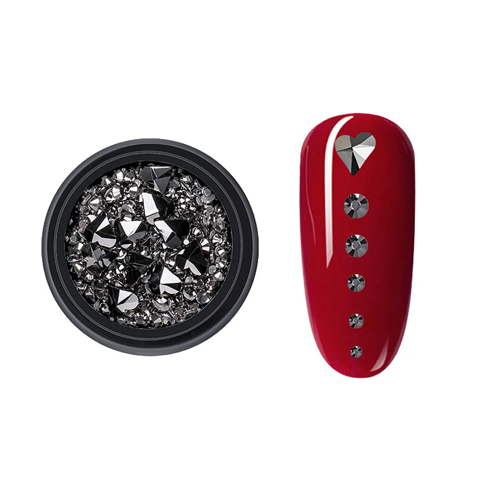 Стрази для нігтів DIY Плоска задня частина Крижаний з коробкою для зберігання Криве Прикраса для нігтів Серце Срібний, фото №1 Стрази для нігтів DIY Плоска задня частина Крижаний з коробкою для зберігання Криве Прикраса для нігтів Серце Срібний, фото №1