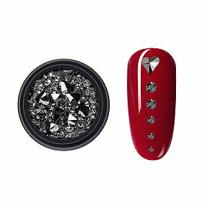 Стрази для нігтів DIY Плоска задня частина Крижаний з коробкою для зберігання Криве Прикраса для нігтів Серце Срібний - Фото 1