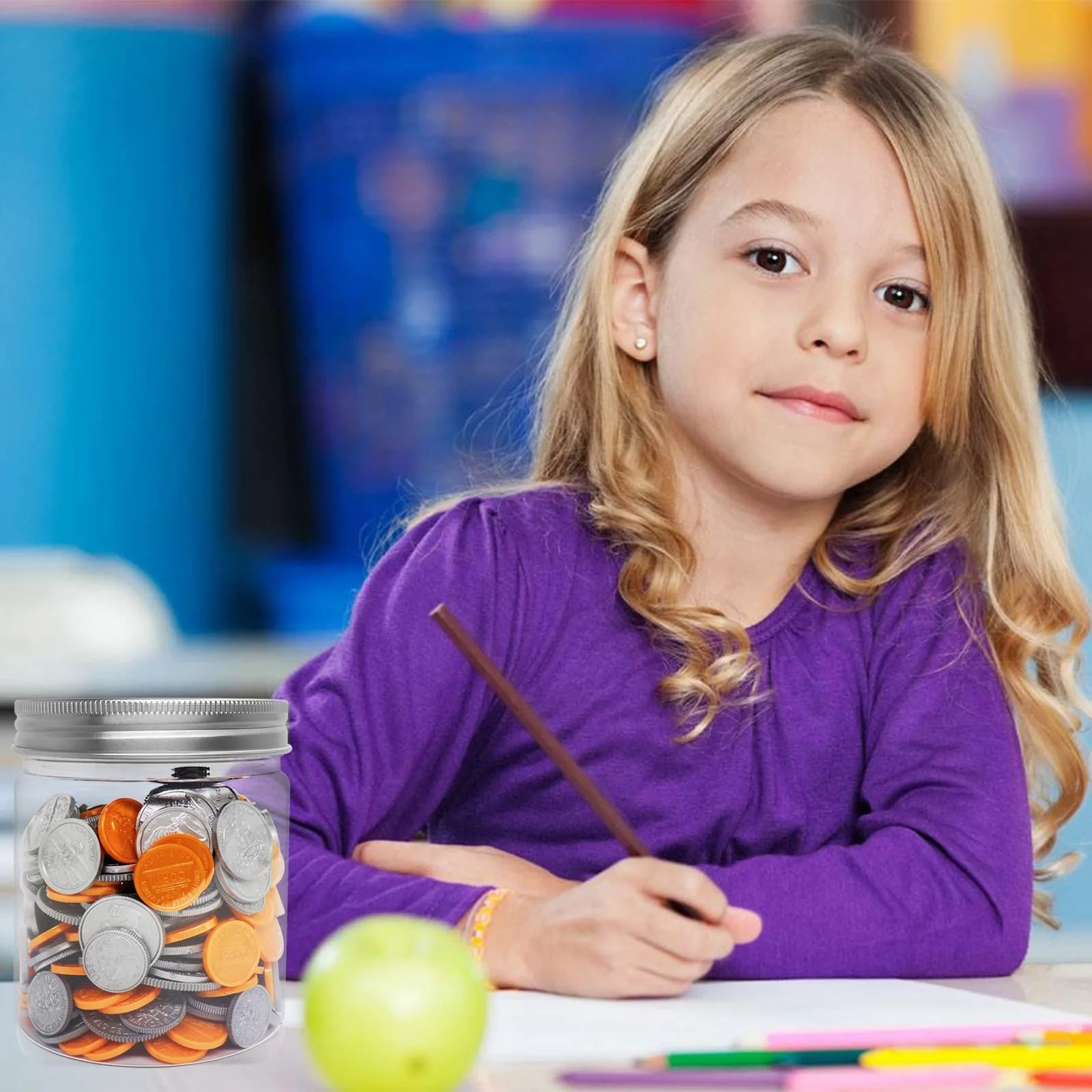 Скарбничка Набір 4 шт прозора пластикова срібляста 500 мл, фото №6