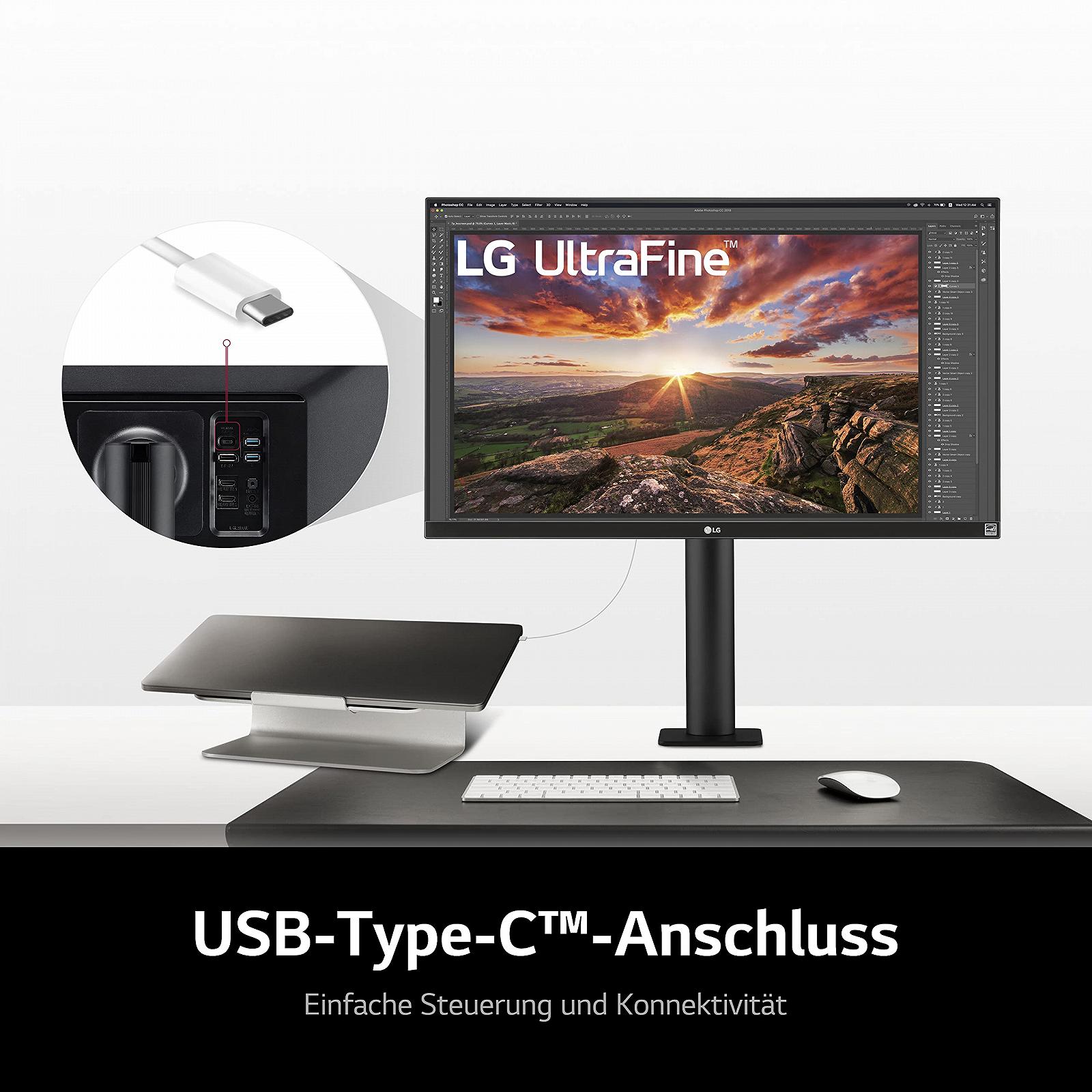 Монітор LG Ultrafine Ergo 27UN880-B 68.4 см, 4K UHD, IPS, Ергономічна Підставка, Чорний, фото №4
