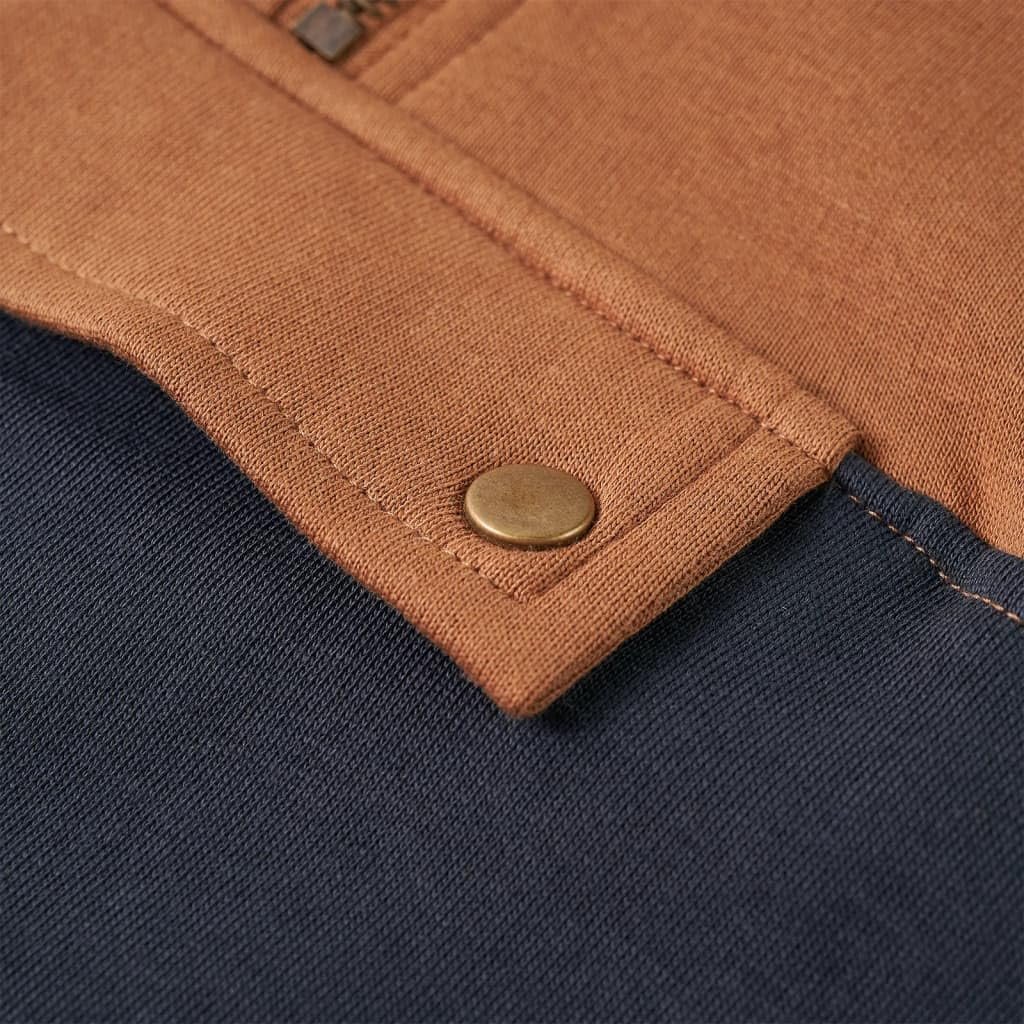 Детский свитшот с капюшоном vidaXL для детей, Антрацитовый и коньячный, фото №5