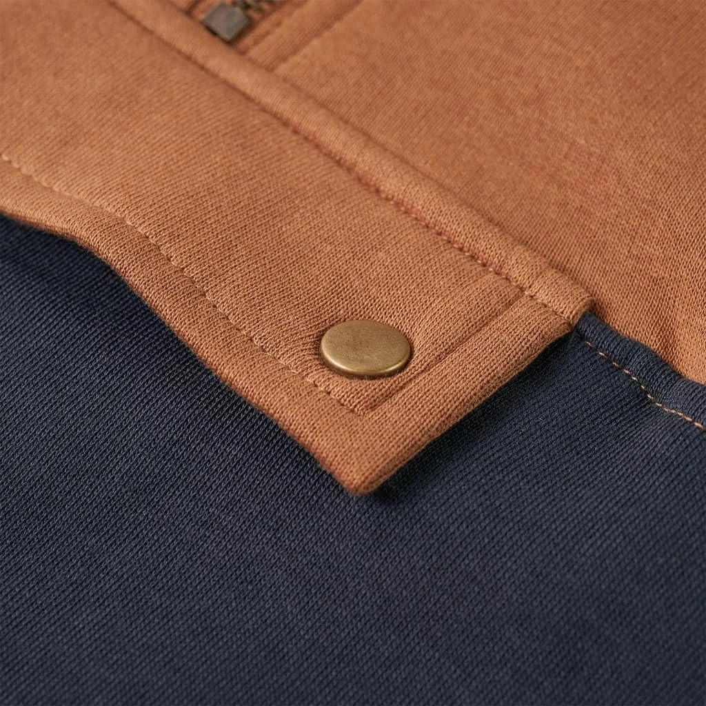 Детский свитшот с капюшоном vidaXL для детей, Антрацитовый и коньячный, фото №5