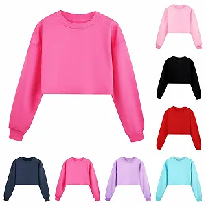 Дитячий світшот з довгими рукавами, однотонний спортивний пуловер synthetic.ua - Фото 1