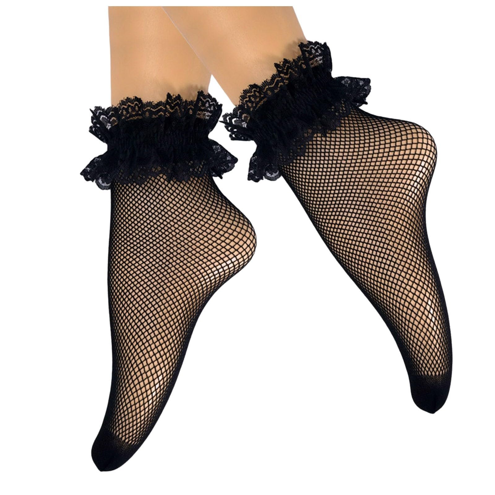 Сетчатые носки Женские носки Сетчатые носки Сексуальные кружевные сетчатые носки Тонкие модные женские носки с рюшами Кружевные чулки Кружевные носки Прозрачные костюмные носки Носки для отдыха Сетчатые носки Прозрачные, фото №1