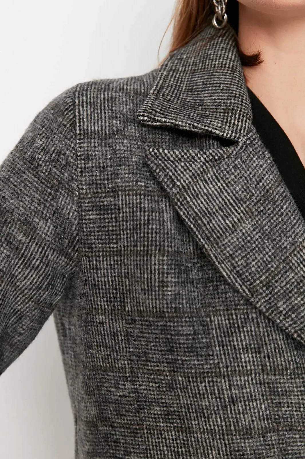 Классическое пальто TRENDYOL Regular Черный, фото №4 Классическое пальто TRENDYOL Regular Черный, фото №4