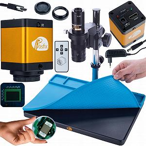 Цифровой микроскоп Rosfix Earth Pro MCEP-0.5X с HDMI-камерой 12 МП и силиконовым ковриком 380×260 мм, увеличение 7–45×, C-Mount - Фото 1