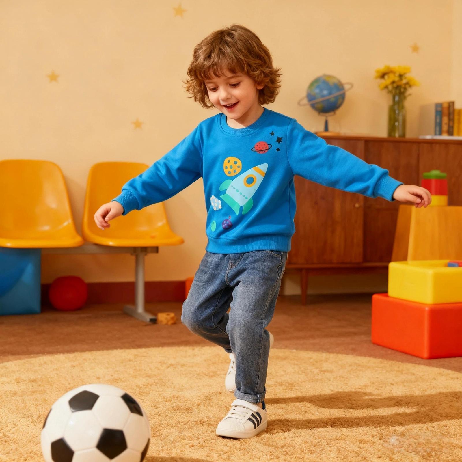 Пуловер Gumyoss Дитячий Бавовняний Светр для Хлопчиків з Динозавром для Хлопчиків, фото №2