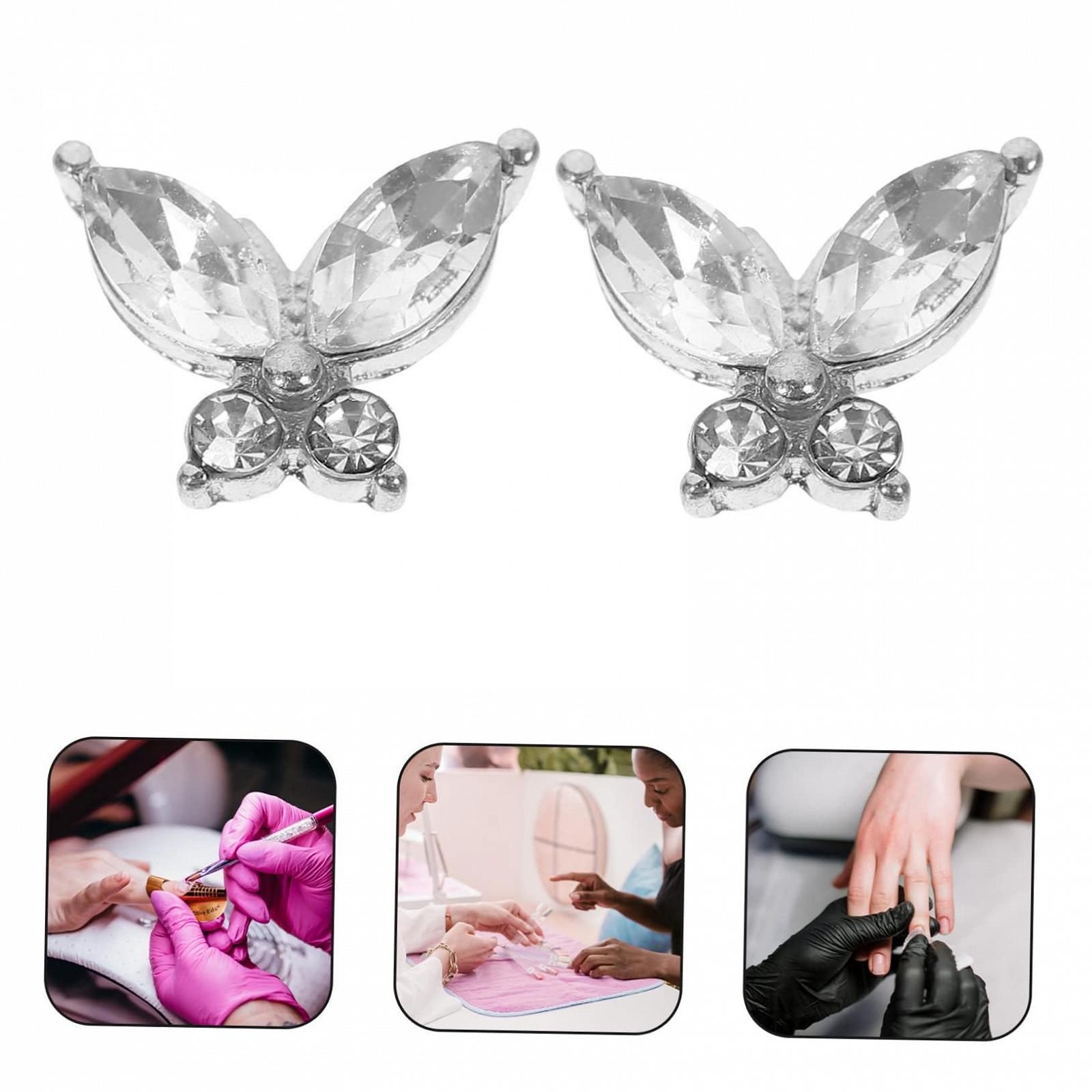 Украшения для ногтей Бабочка FRCOLOR, камни для маникюра, хрустальные украшения для ногтей в форме бабочек, ледяные украшения для ногтей, пачка из 100 штук, фото №7