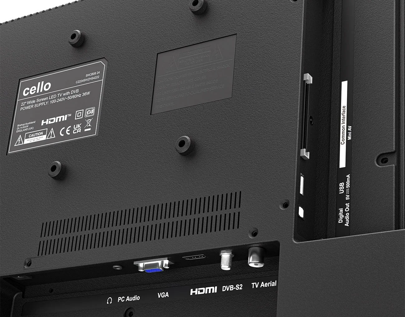 Телевизор 22" Cello C2224SH / Full HD / 60 Гц / LED / T2 / DVD, фото №6 Телевизор 22" Cello C2224SH / Full HD / 60 Гц / LED / T2 / DVD, фото №6