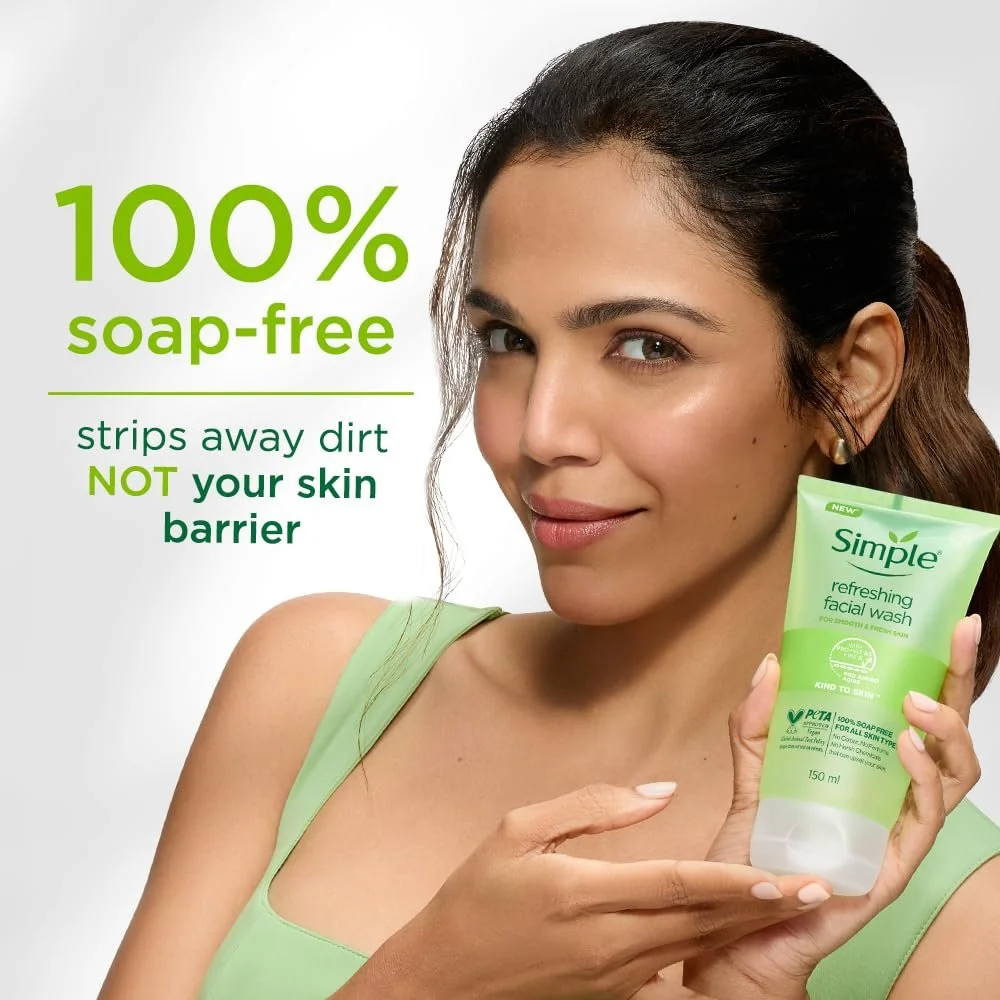 Гель для вмивання Simple Gentle Skin Refreshing для чутливої шкіри, без мила, 150 мл, фото №2