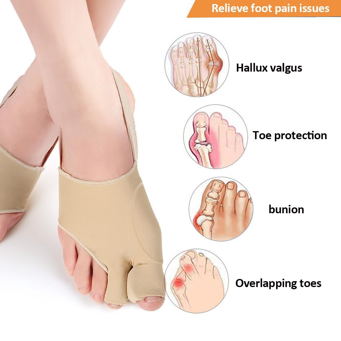 Повязка для коррекции Hallux Valgus TISCH, 2 шт. с пяточным ремешком Разделитель большого пальца стопы Носки Hallux Valgus с гелевой защитой, фото №3 Повязка для коррекции Hallux Valgus TISCH, 2 шт. с пяточным ремешком Разделитель большого пальца стопы Носки Hallux Valgus с гелевой защитой, фото №3