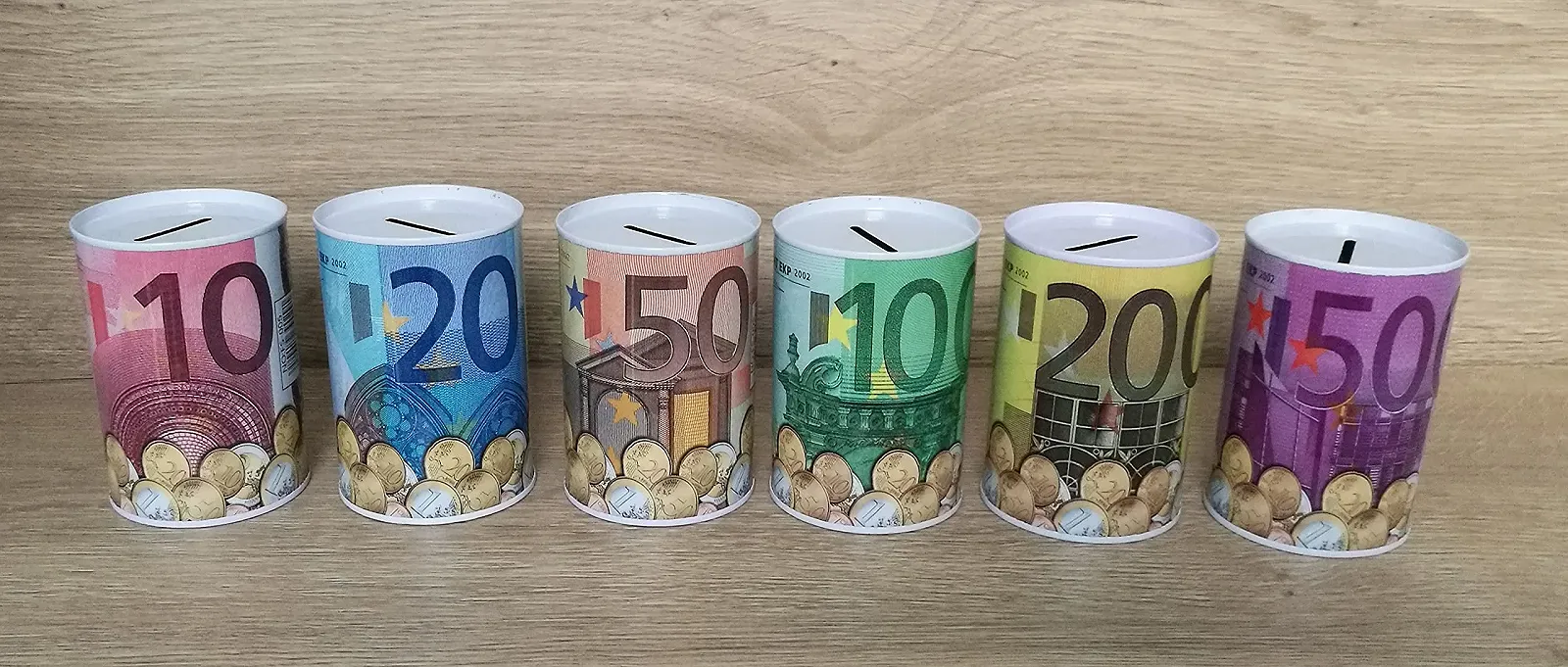 Копилки Euro Notes металлические 5 шт. Серебристый, фото №2