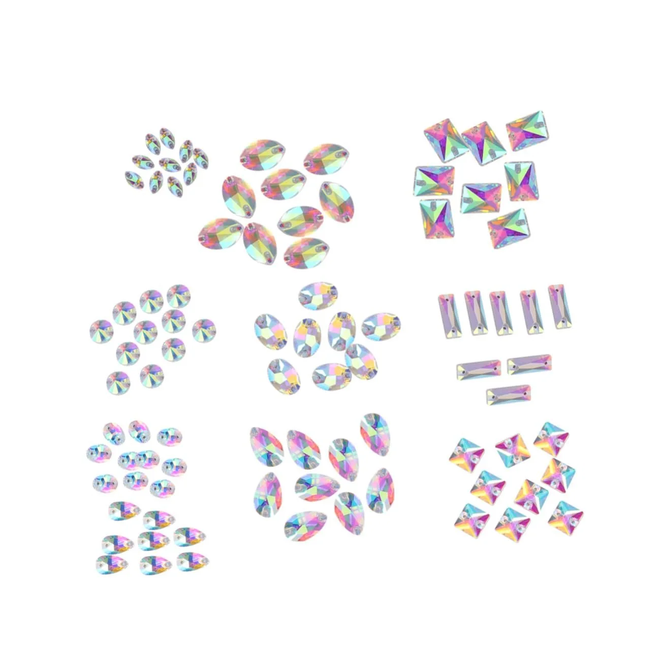 Стрази Скло SEWACC 3 Набори 10 Стилів Набір для Вечірнього Взуття 100 штук * 3, фото №2