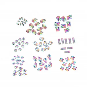 Стрази Скло SEWACC 3 Набори 10 Стилів Набір для Вечірнього Взуття 100 штук * 3 synthetic.ua - Фото 1