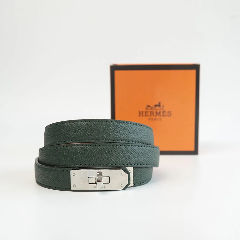 Женский ремень зеленый брендовый Hermes, фото №3