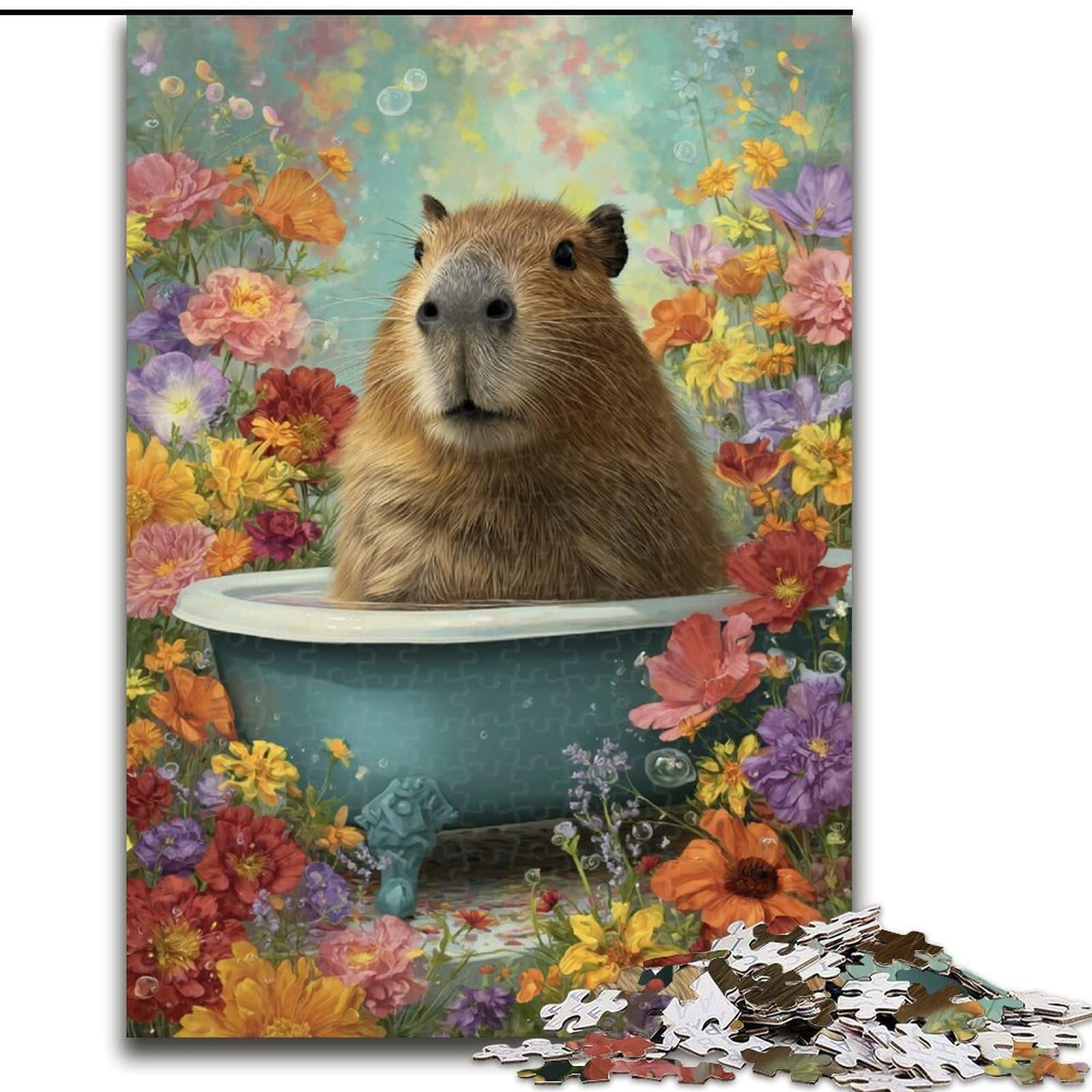 Пазл Капибара в ванне 1000 элементов 50 x 75 см, фото №1