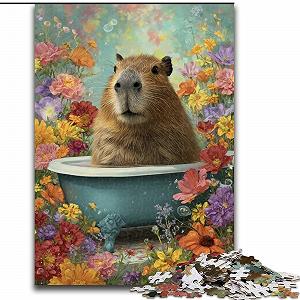 Пазл Капибара в ванне 1000 элементов 50 x 75 см - Фото 1