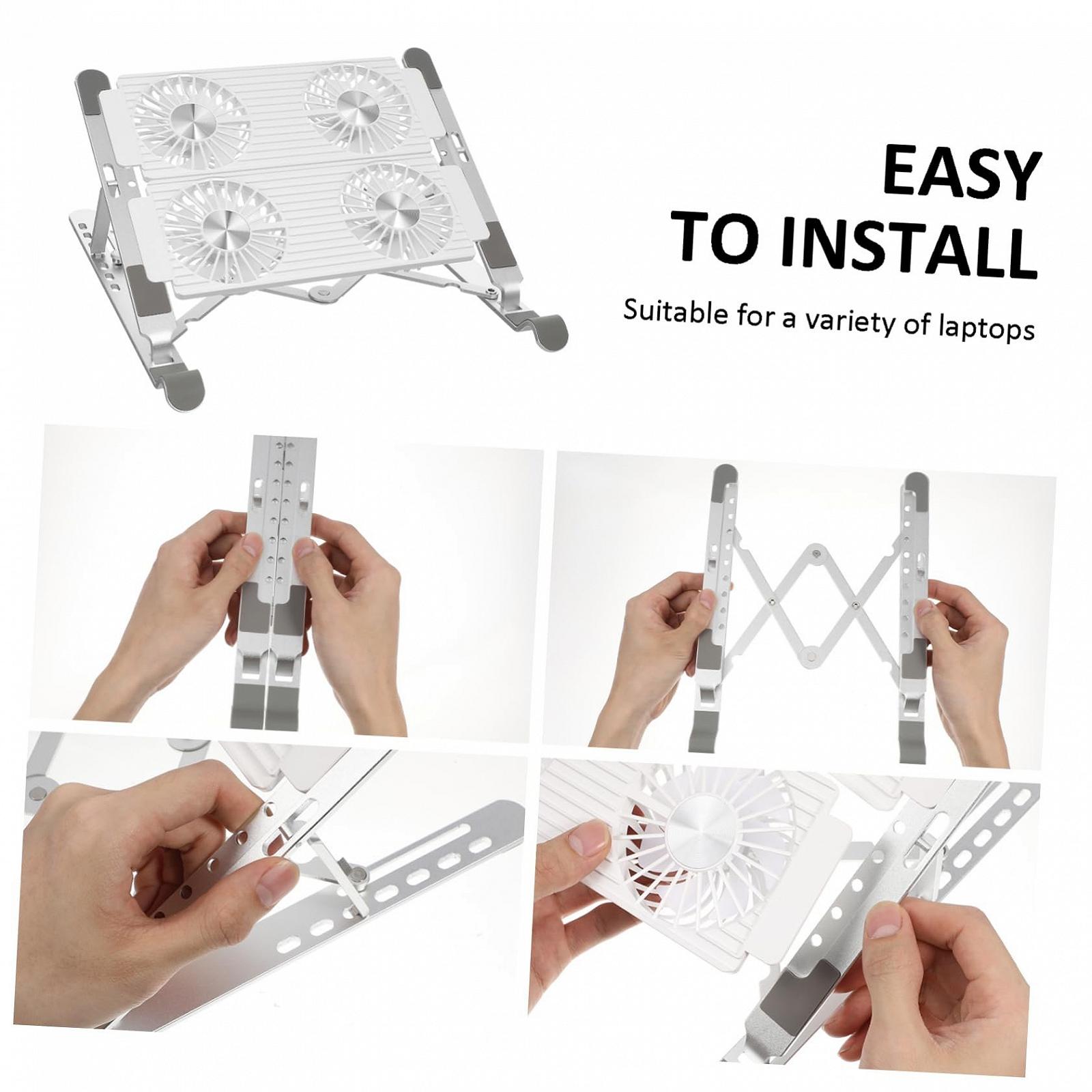 Охлаждающая подставка для ноутбука Vaguelly Алюминиевый сплав Серебристый, фото №6