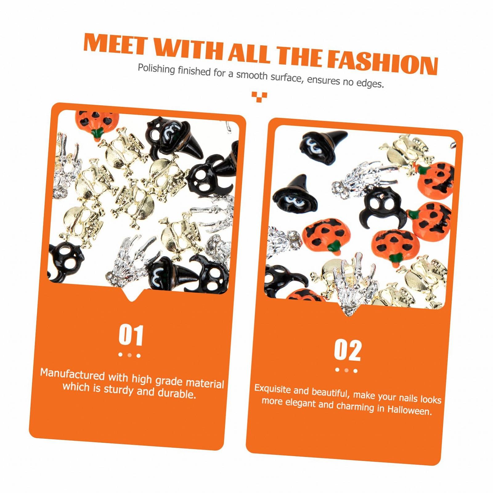 Прикраса для нігтів 3D Наклейки на нігті Healeved, гарбуз, 150 шт, металеві, фото №6