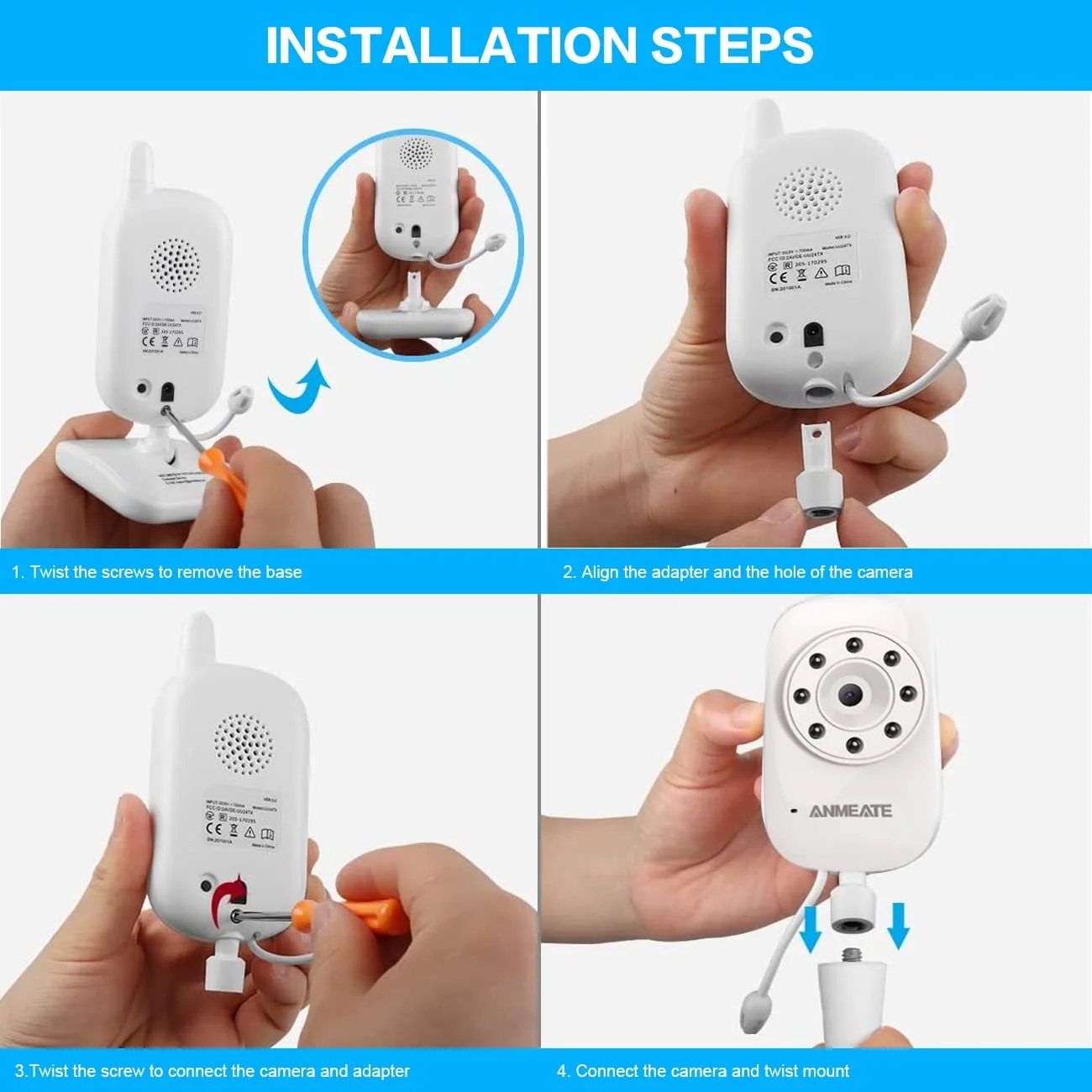 Тримач для відеоняні GHB ANMEATE SM24 Goodbabyuu24 Babysense V24US Flexible, фото №5