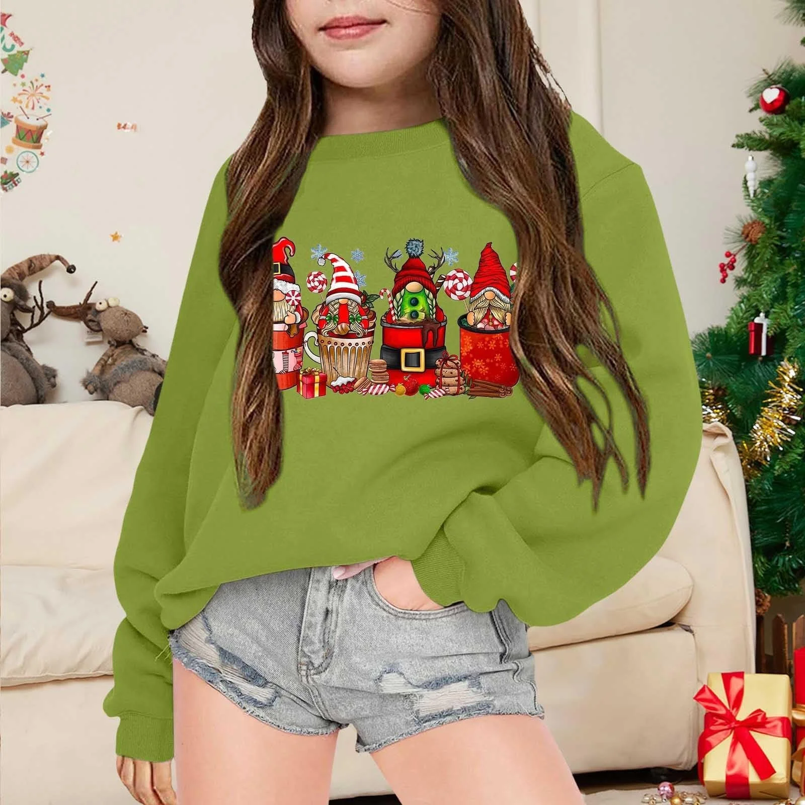 Затишна дитяча толстовка з різдвяним гномом для святкових подій як ідея подарунка для дітей, фото №3