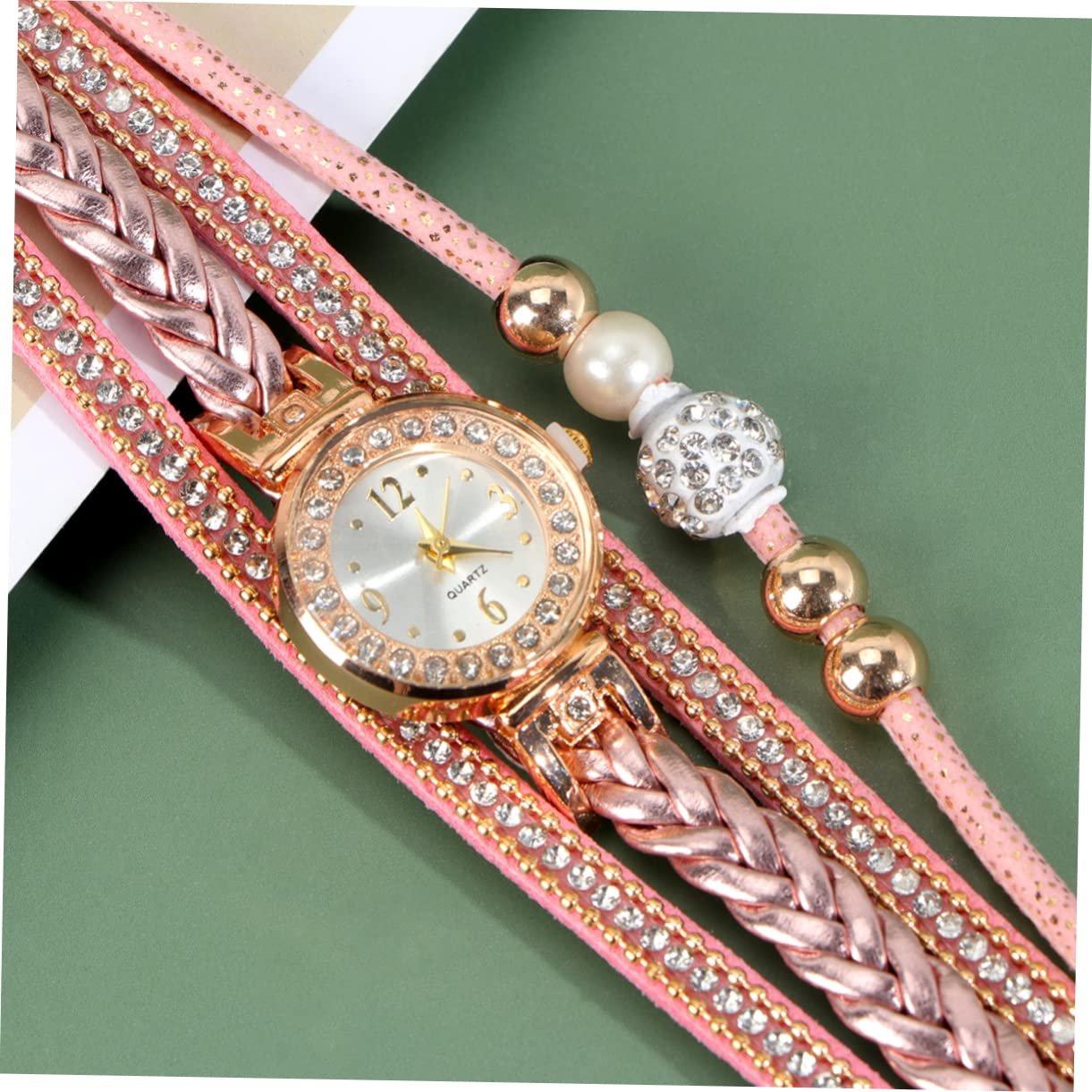 Наручные часы-браслет LIFKOME, стразы, модные браслеты для женщин, плетеный браслет, тканый браслет, синий, фото №4