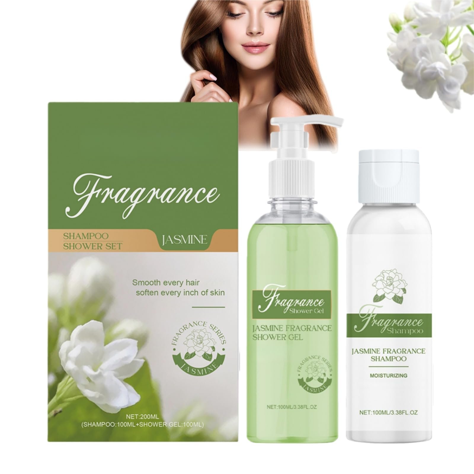 Гель для душу та шампунь Jasmine з поживною сироваткою зволожуючий 1 шт, фото №1