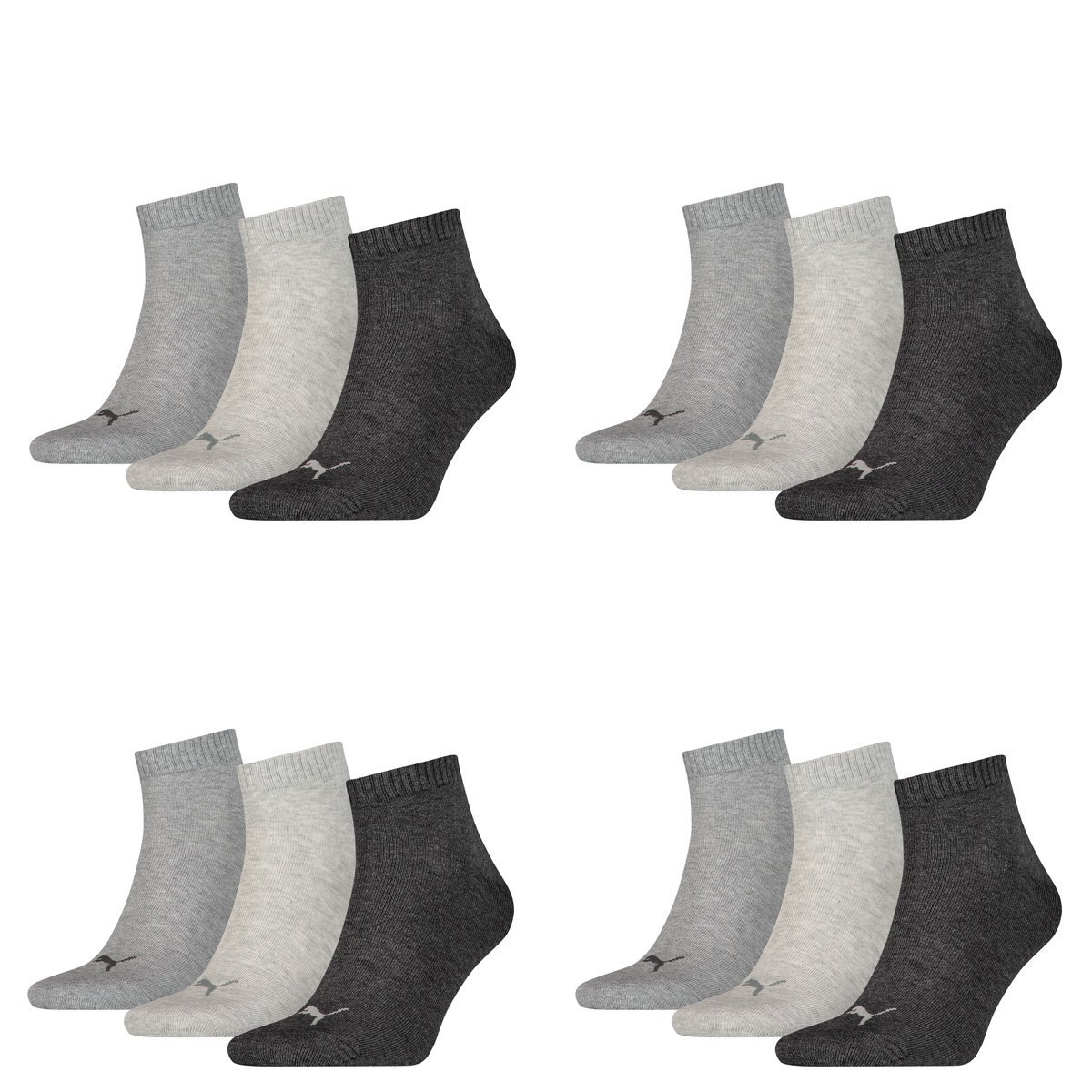 Шкарпетки PUMA Quarter Унісекс 12 пар 35-49 43-46 Anthraci/L Melgrey/M Me, фото №1