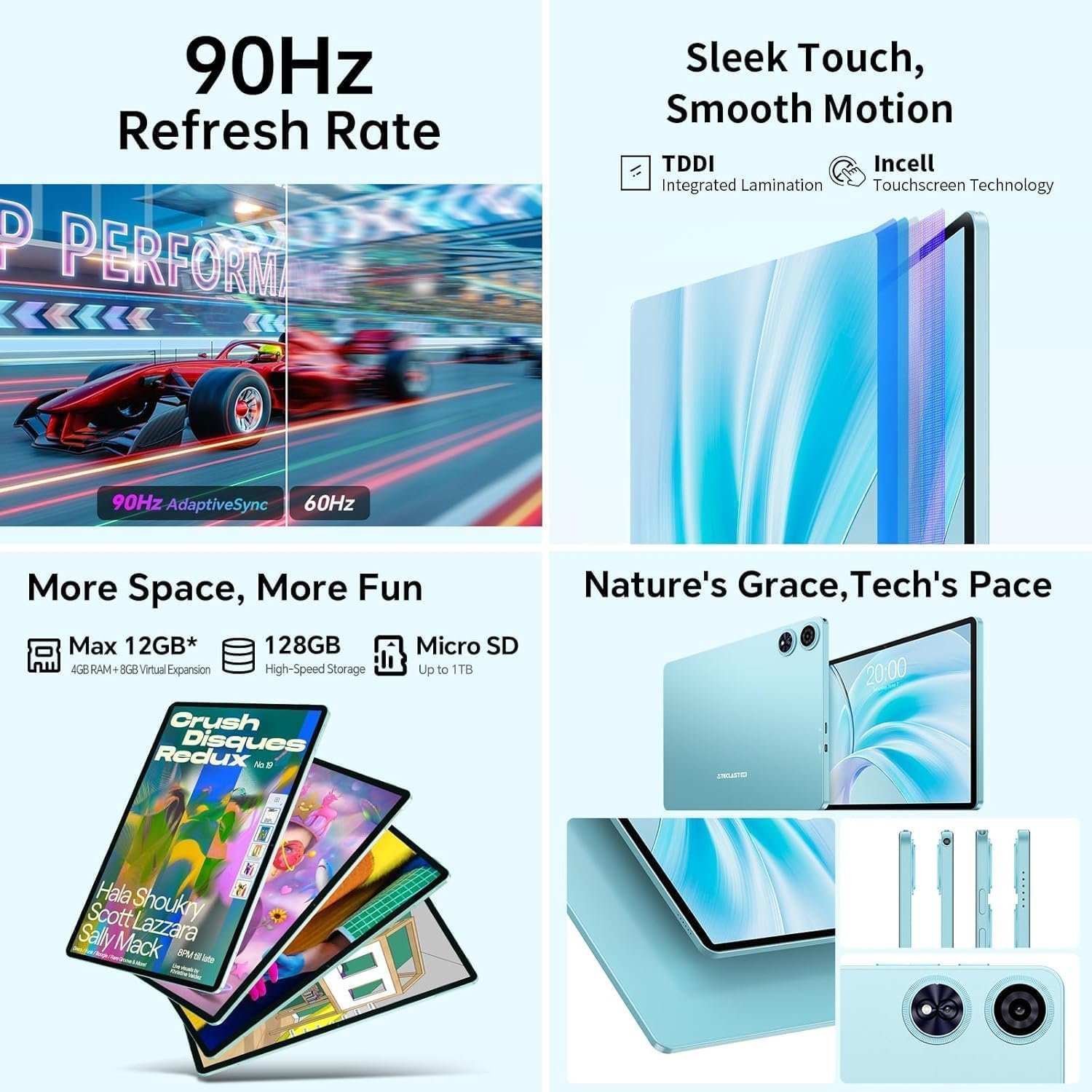 Планшет TECLAST P50CASE 11" (4+8)/128ГБ Android 15 Чорно - Блакитний, фото №6