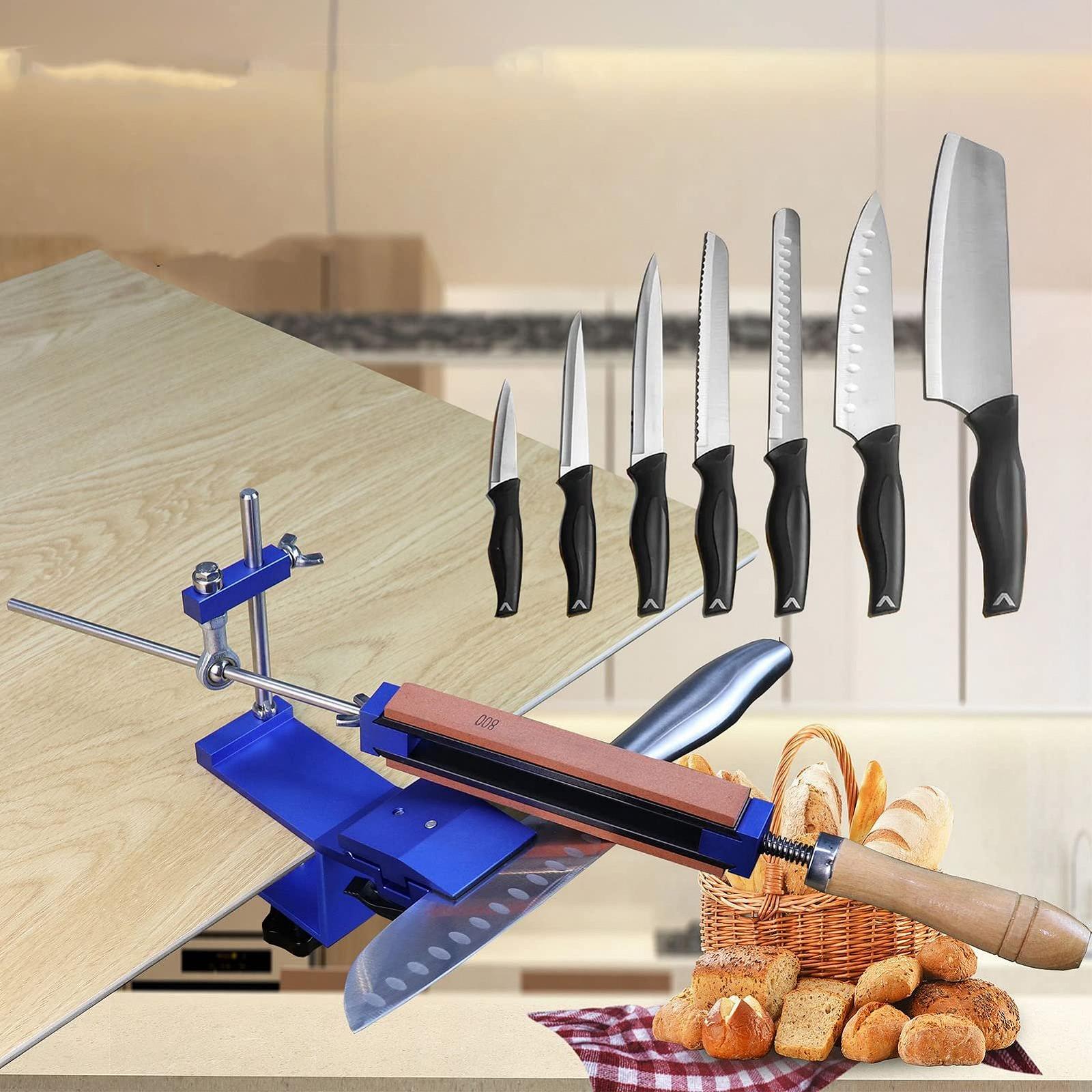 Набір для заточування ножів із фіксованим кутом 4 точильні камені та 4 алмазні камені, фото №4 Набір для заточування ножів із фіксованим кутом 4 точильні камені та 4 алмазні камені, фото №4