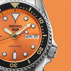Часы Автоматические Seiko 5 Sports SRPK35K1 Унисекс Сталь/Оранжевый synthetic.ua - Фото 1