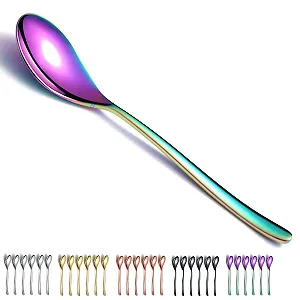 Ложка столовая Kyraton Menu Rainbow, набор 6 штук, 8 дюймов, нержавеющая сталь с титановым покрытием, цвета радуги - Фото 1