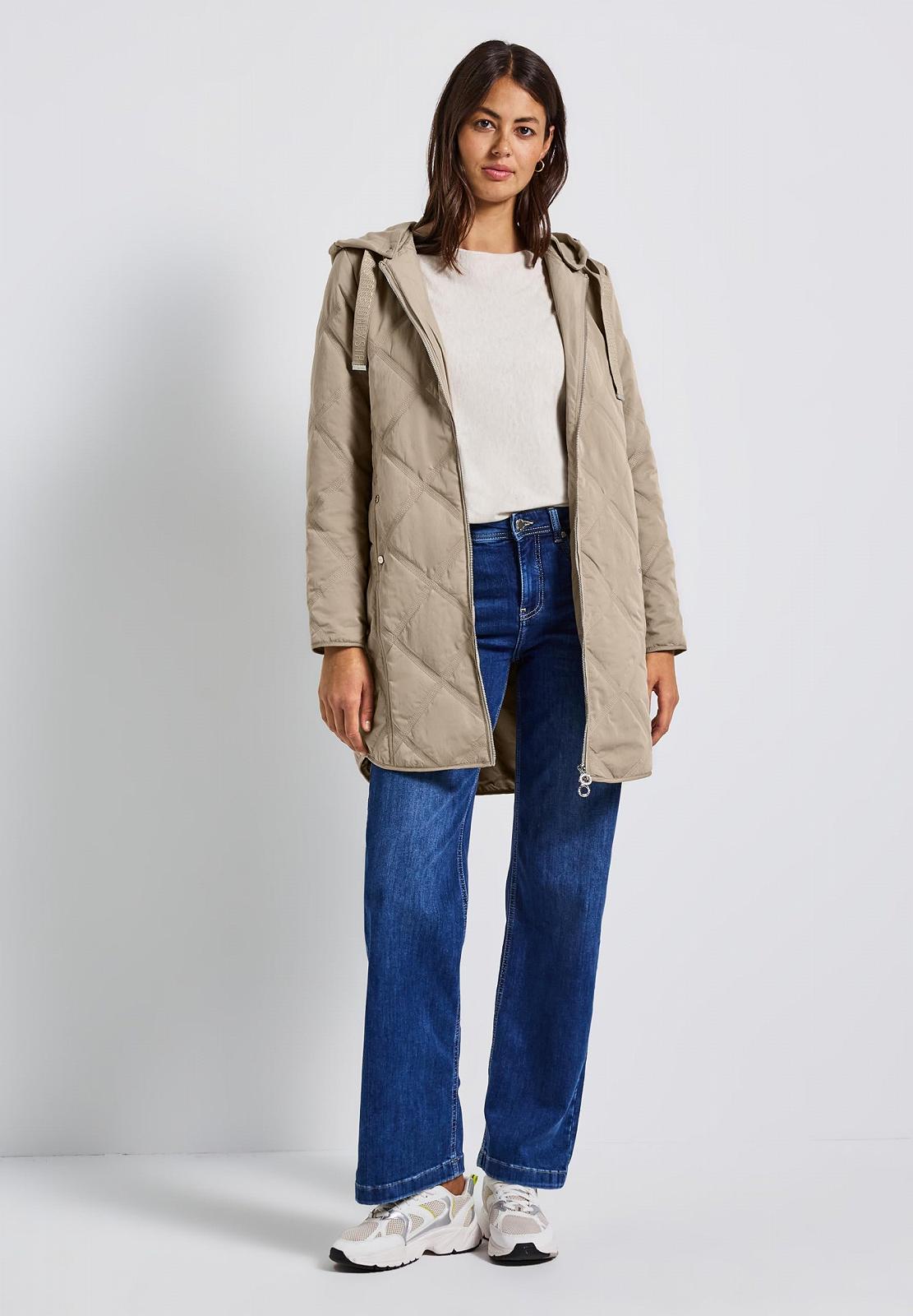 Жіноче пальто стьобане з капюшоном, фото №6