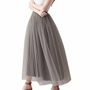 Женская длинная юбка из тюля, макси-юбка, эластичная юбка из тюля, балетная юбка принцессы, подъюбник, вечернее платье с бантом для карнавала, свадебной вечеринки, выпускного вечера, маскарадного костюма - Фото 1