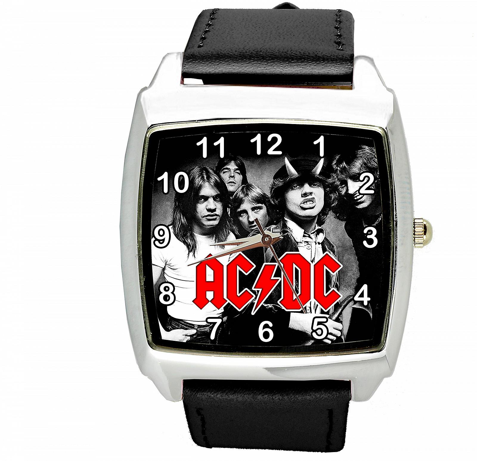 Аналоговий кварцовий годинник TAPORT ACDC з шкіряним ремінцем для чоловіків Чорний квадратний ремінець, фото №1