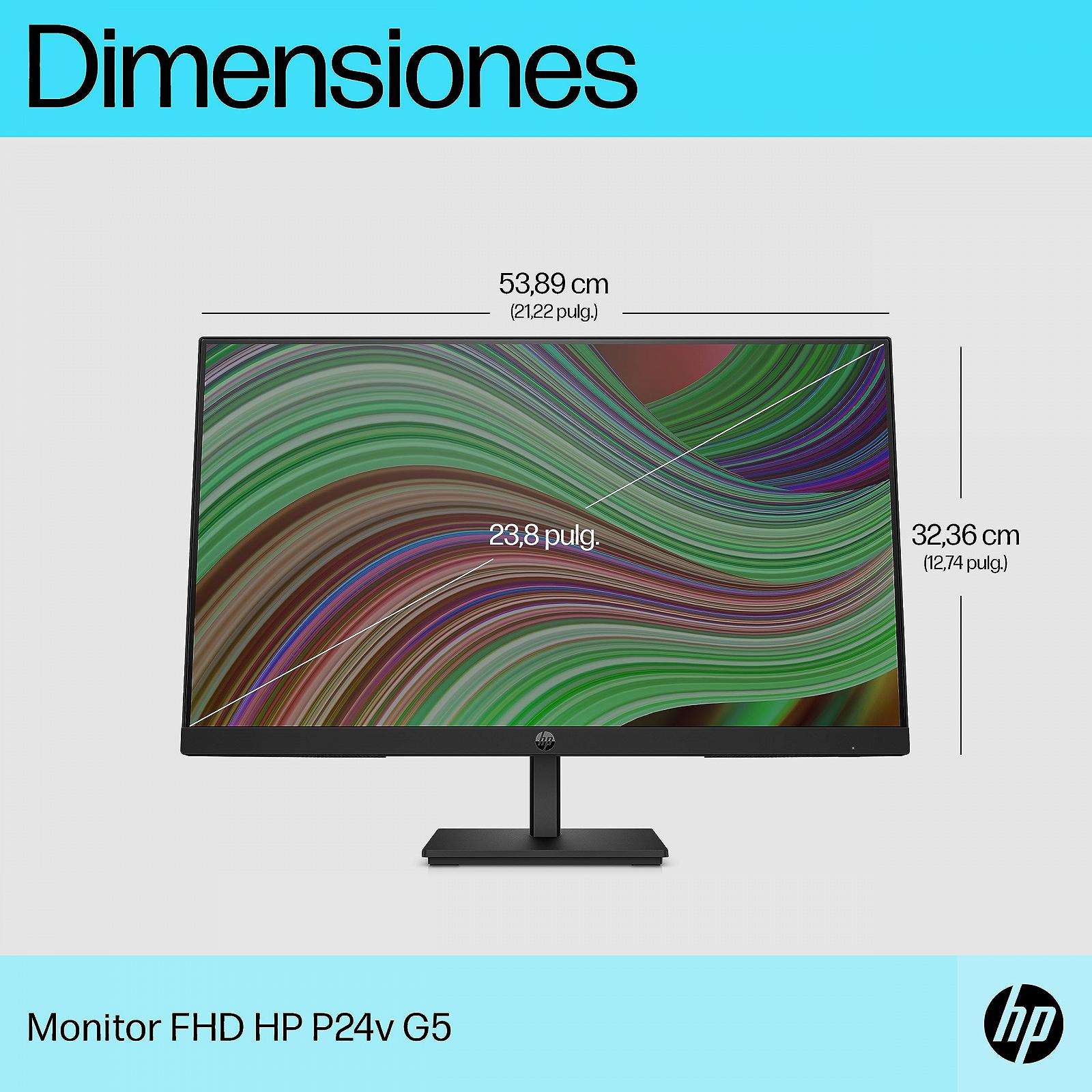 Монитор HP P-Series P24v G5 LED 60.5 см (23.8") 1920 x 1080 Full HD (1080p) @ 75 Гц VA 250 кд/м² 3000:1 5 мс HDMI, VGA Черный, фото №7