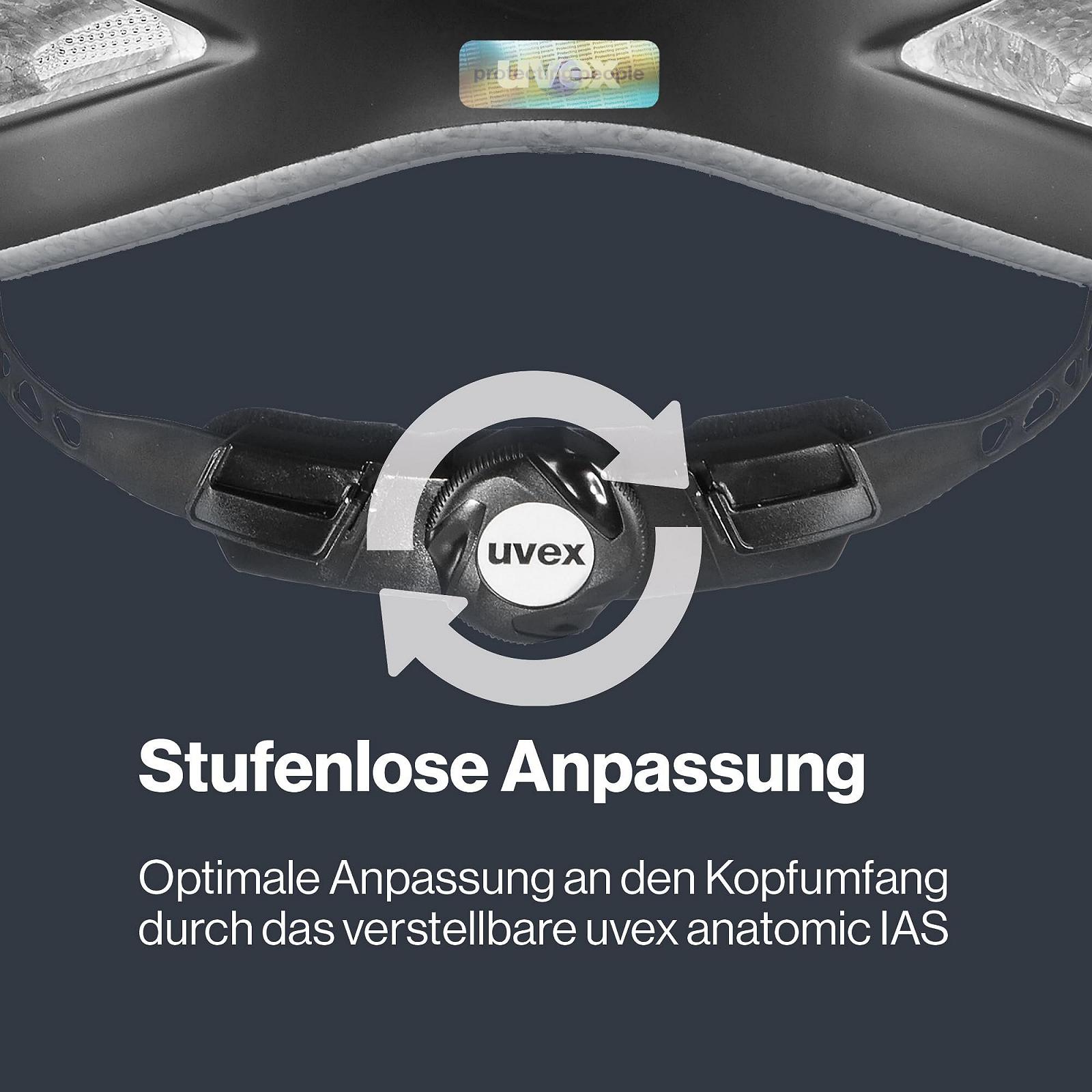 Шлем Uvex i-vo cc, универсальный, с возможностью регулировки размера, расширяемый с помощью LED-подсветки, фото №5
