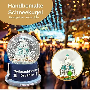 Скляна куля Minium Collection Різдвяний ярмарок Дрезден Striezelmarkt 65 мм Діаметр - 30020 Свічник Різдвяна піраміда synthetic.ua - Фото 1