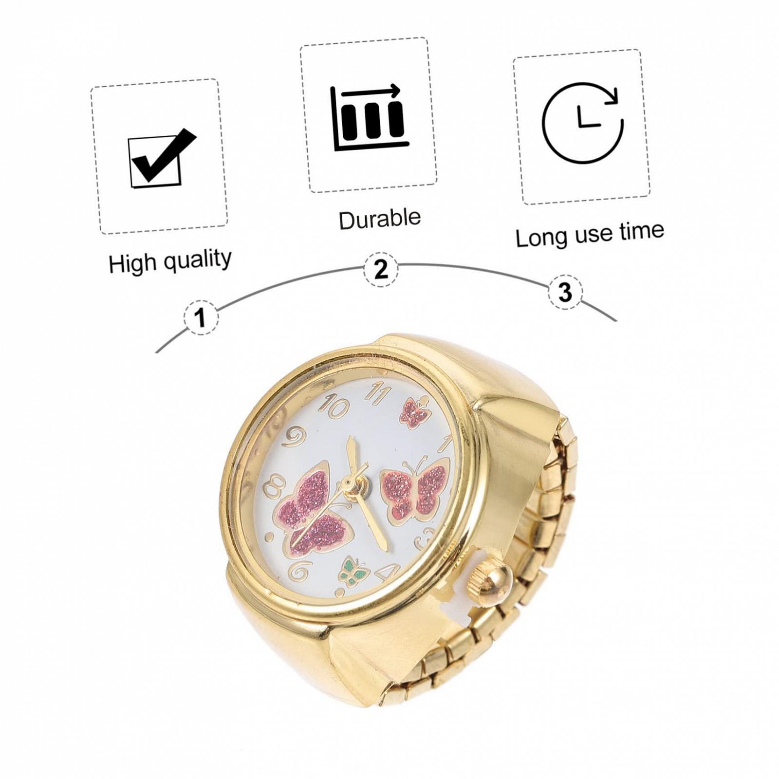 Кольцо-часы Beaupretty Schmetterlinge для женщин, модные часы на палец с большими цифрами для ежедневного использования, фото №7