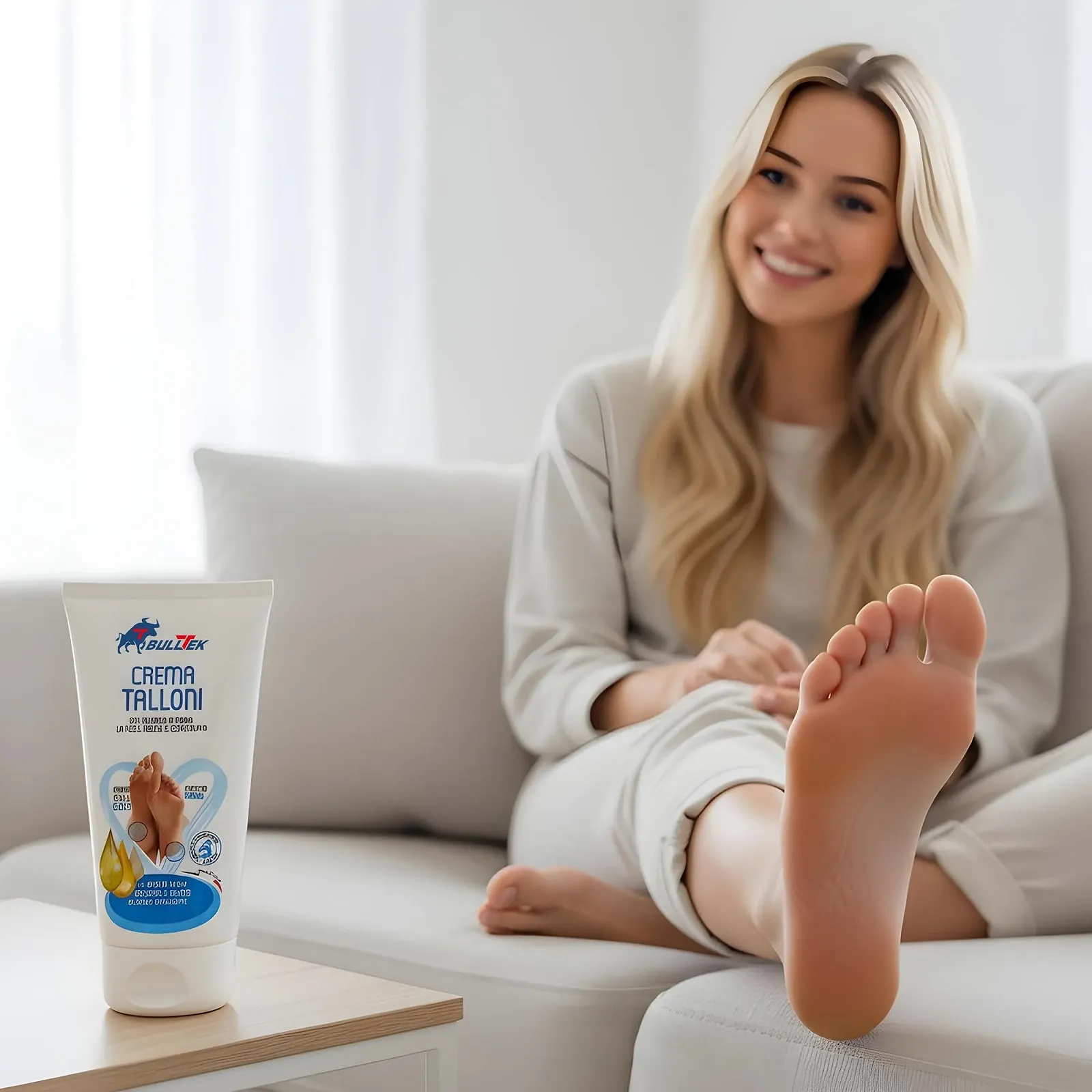 Крем для пяток BullTek с оливковым, кунжутным и кокосовым маслами 150 мл, фото №1