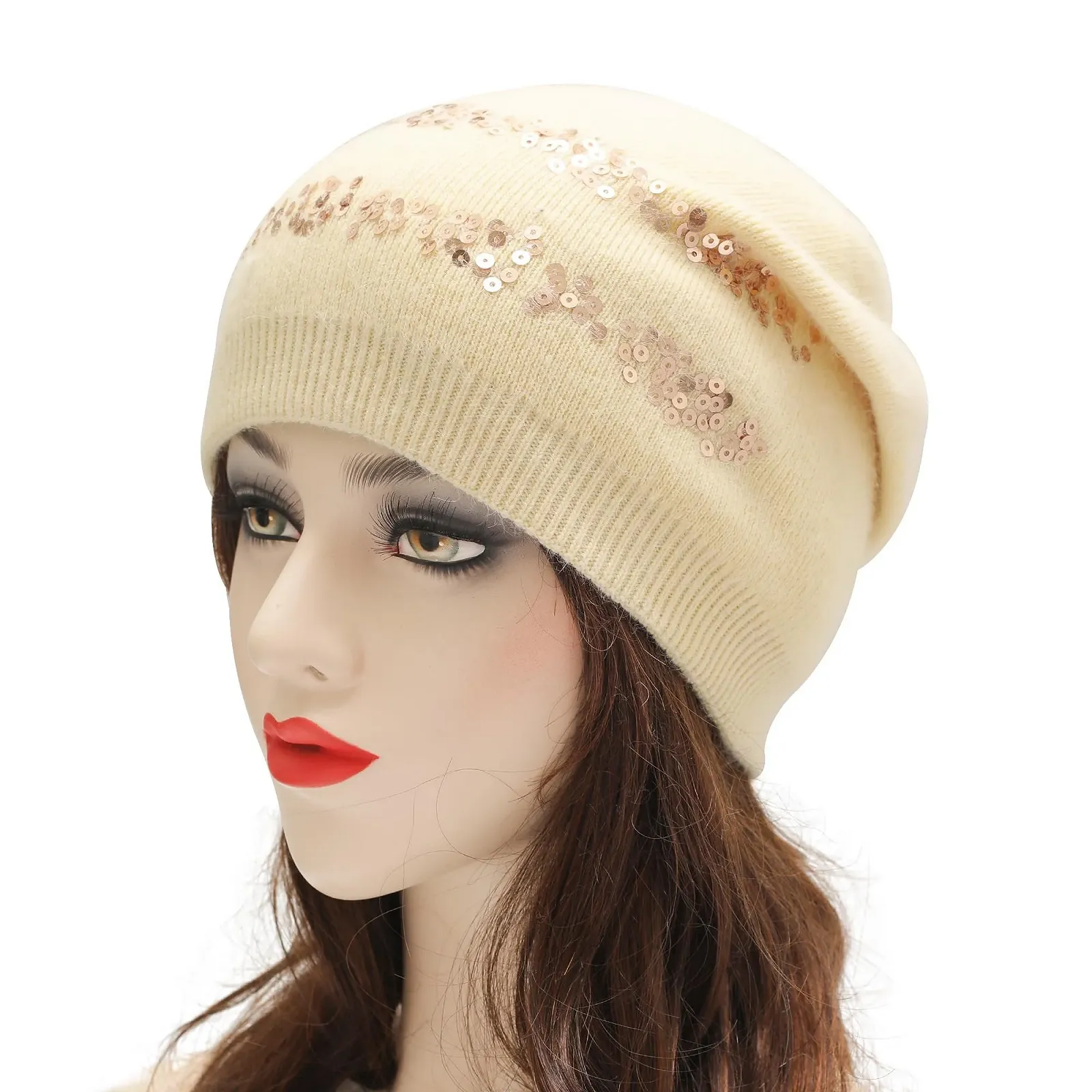 Вязаная шапка-бини ZLYC, мягкая зимняя эластичная, фото №2 Вязаная шапка-бини ZLYC, мягкая зимняя эластичная, фото №2