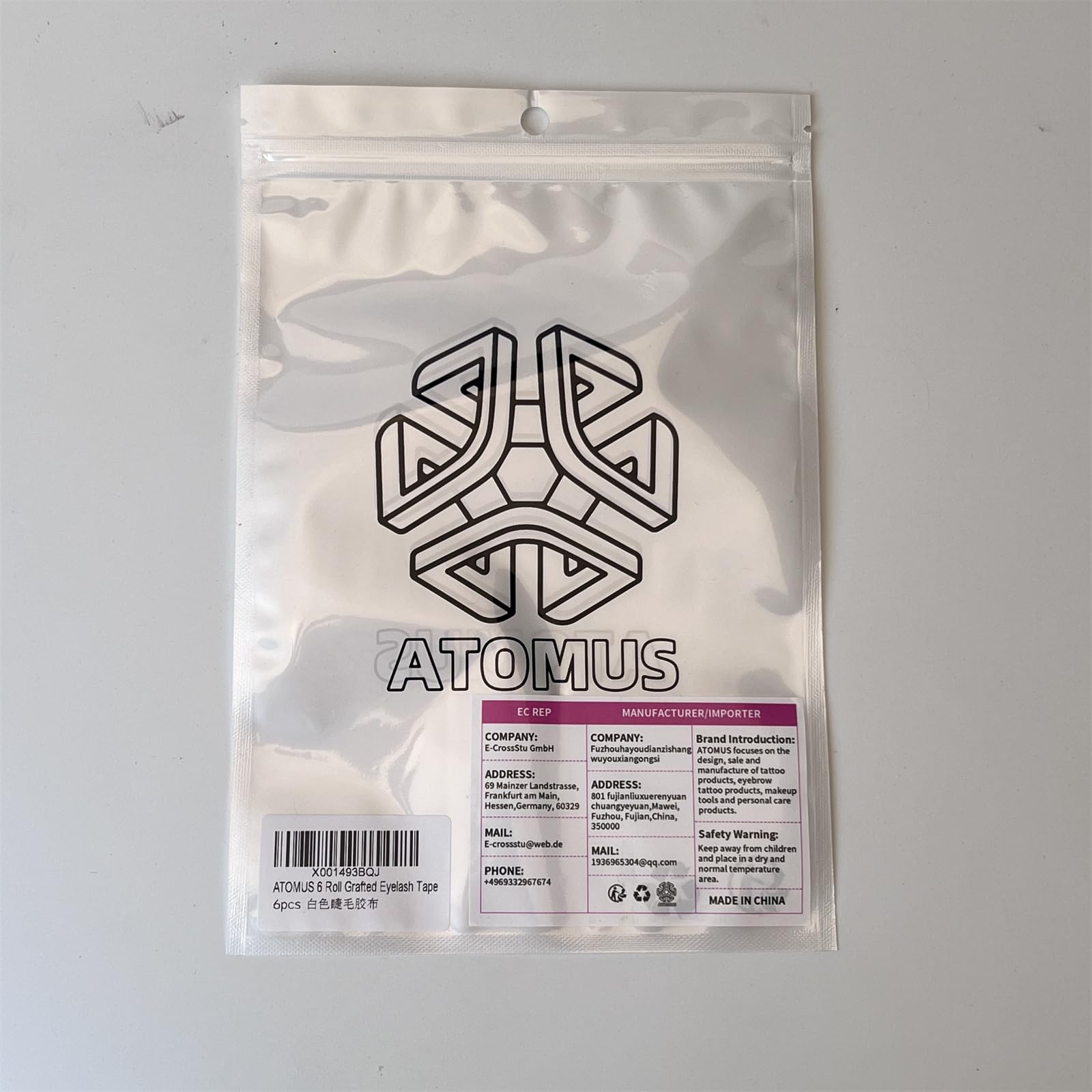 Рулони ATOMUS Eyelash Extension 0.08 mm Біла Micropore Paper Medical Tape 1.25 см, фото №6