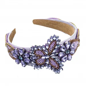 Обруч Baroque Кристали для волосся Жіночий Стрази Аксесуари для волосся Фіолетовий - Фото 1