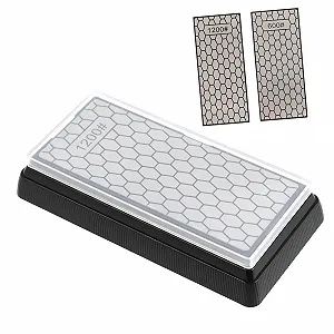 Точило для ножів алмазний точильний камінь двосторонній з нековзною основою - Фото 1