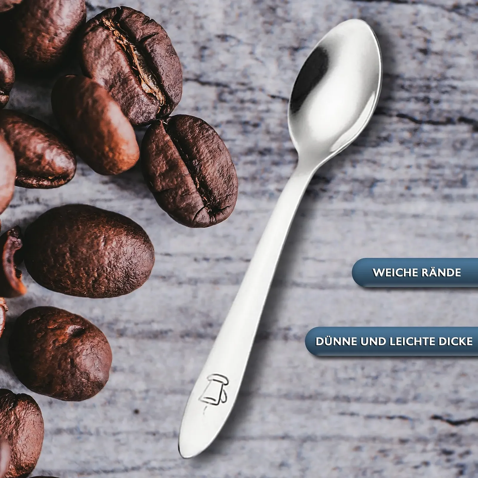 Ложки для еспресо Маленькі з нержавіючої сталі 24 шт 10 cm, фото №5